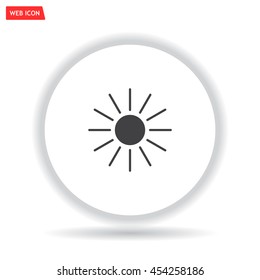white sun icon on gray background
