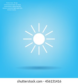 white sun icon on gray background