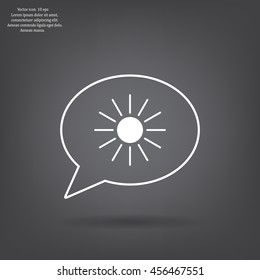 white sun icon on gray background