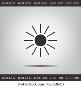white sun icon on gray background