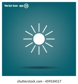 white sun icon on gray background