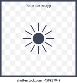 white sun icon on gray background