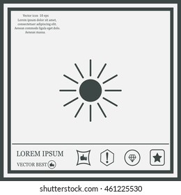 white sun icon on gray background