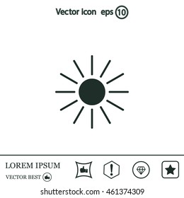white sun icon on gray background