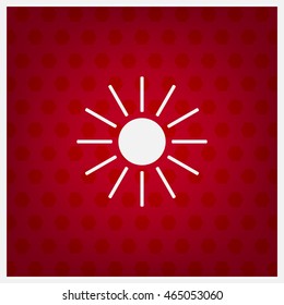 white sun icon on gray background