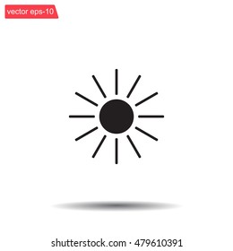 white sun icon on gray background