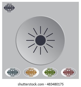 white sun icon on gray background