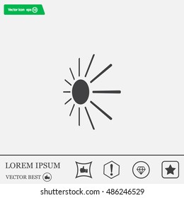 white sun icon on gray background