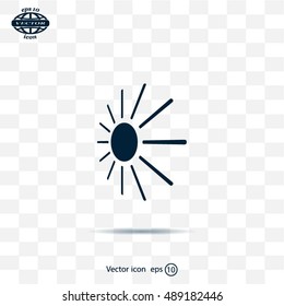 white sun icon on gray background