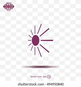 white sun icon on gray background