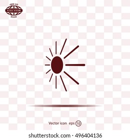 white sun icon on gray background