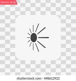 white sun icon on gray background