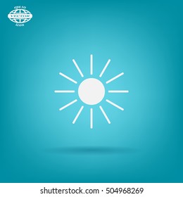 white sun icon on gray background
