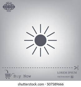 white sun icon on gray background