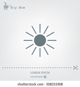 white sun icon on gray background