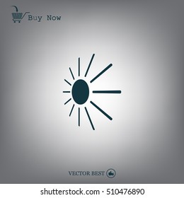 white sun icon on gray background