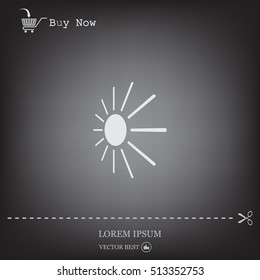 white sun icon on gray background