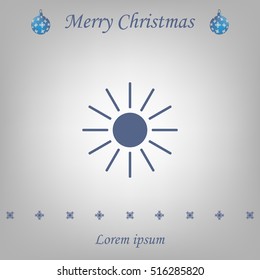 white sun icon on gray background