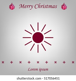 white sun icon on gray background