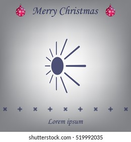 white sun icon on gray background