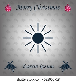 white sun icon on gray background