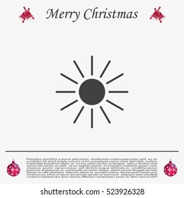 white sun icon on gray background