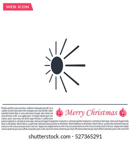 white sun icon on gray background