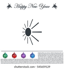 white sun icon on gray background