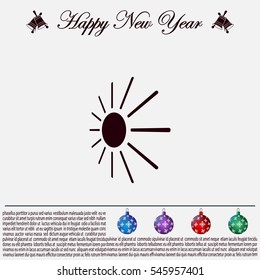 white sun icon on gray background