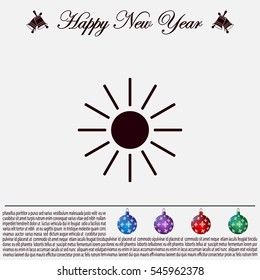 white sun icon on gray background