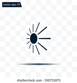 white sun icon on gray background