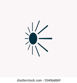 white sun icon on gray background