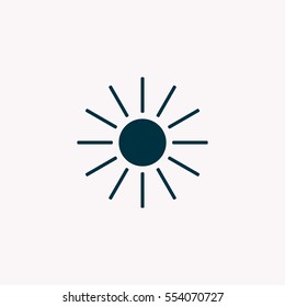 white sun icon on gray background