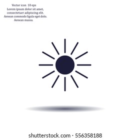 white sun icon on gray background