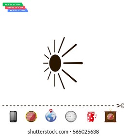 white sun icon on gray background