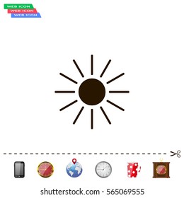 white sun icon on gray background