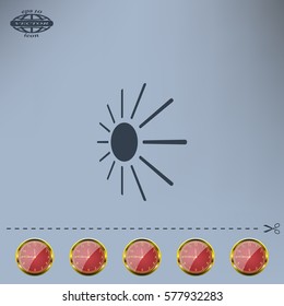 white sun icon on gray background