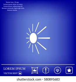 white sun icon on gray background