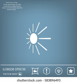 white sun icon on gray background