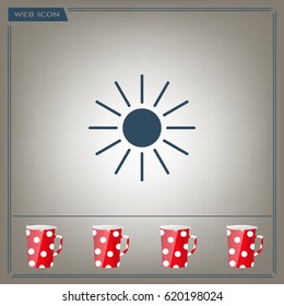 white sun icon on gray background