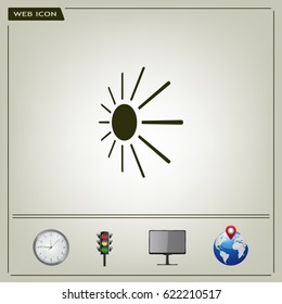 white sun icon on gray background