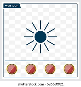 white sun icon on gray background