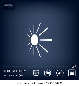 white sun icon on gray background