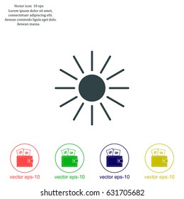 white sun icon on gray background