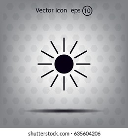 white sun icon on gray background