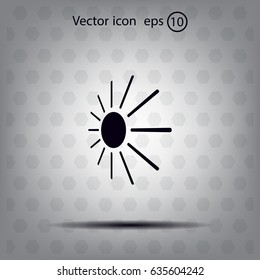 white sun icon on gray background