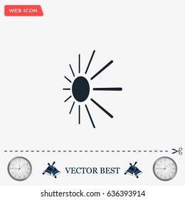 white sun icon on gray background