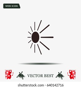 white sun icon on gray background
