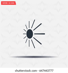 white sun icon on gray background