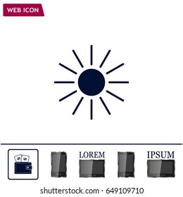 white sun icon on gray background